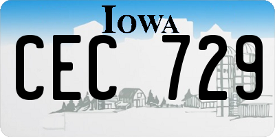 IA license plate CEC729