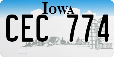 IA license plate CEC774