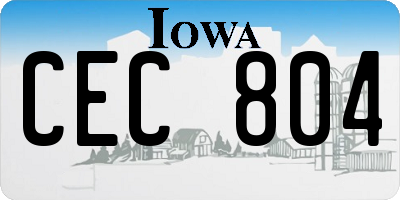 IA license plate CEC804