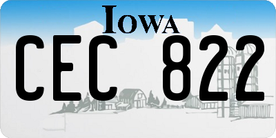 IA license plate CEC822