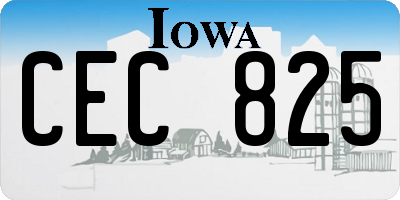 IA license plate CEC825