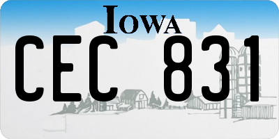 IA license plate CEC831