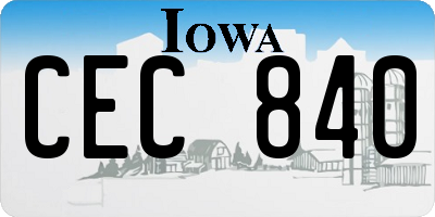 IA license plate CEC840