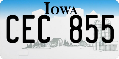 IA license plate CEC855
