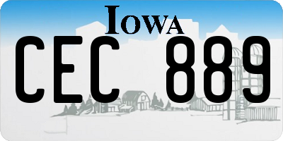 IA license plate CEC889