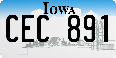 IA license plate CEC891