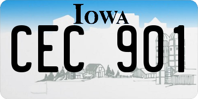 IA license plate CEC901