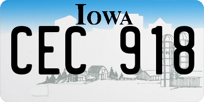 IA license plate CEC918
