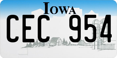 IA license plate CEC954