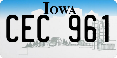 IA license plate CEC961