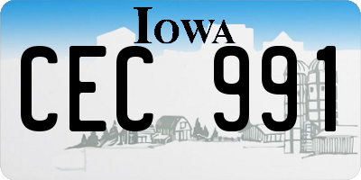 IA license plate CEC991