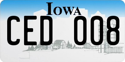 IA license plate CED008