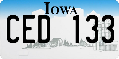 IA license plate CED133
