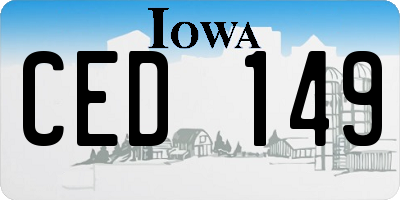 IA license plate CED149