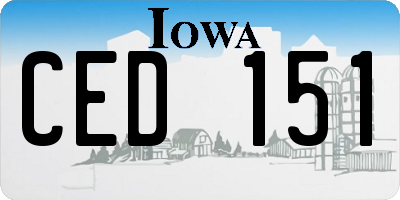 IA license plate CED151