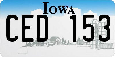 IA license plate CED153