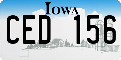 IA license plate CED156