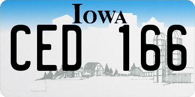 IA license plate CED166