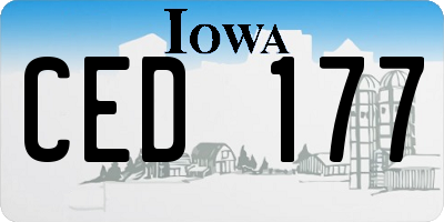 IA license plate CED177