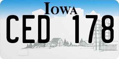 IA license plate CED178