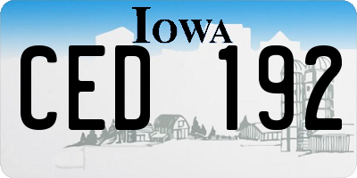 IA license plate CED192