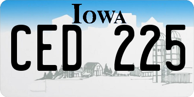 IA license plate CED225
