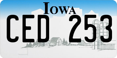IA license plate CED253