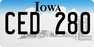 IA license plate CED280