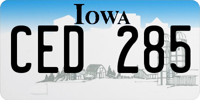 IA license plate CED285
