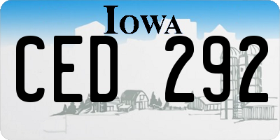 IA license plate CED292