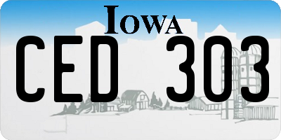 IA license plate CED303