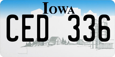 IA license plate CED336