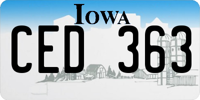 IA license plate CED363