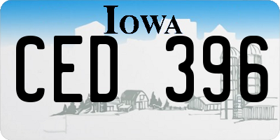 IA license plate CED396