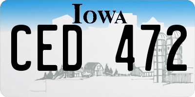 IA license plate CED472