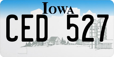 IA license plate CED527