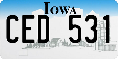 IA license plate CED531