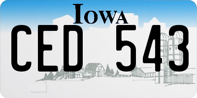 IA license plate CED543