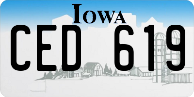 IA license plate CED619