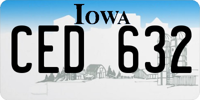 IA license plate CED632