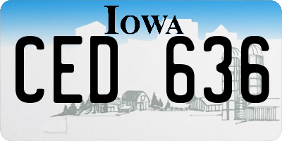 IA license plate CED636