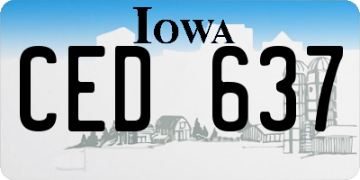 IA license plate CED637