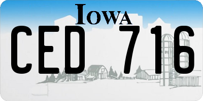 IA license plate CED716