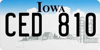 IA license plate CED810