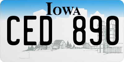 IA license plate CED890