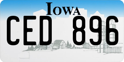 IA license plate CED896