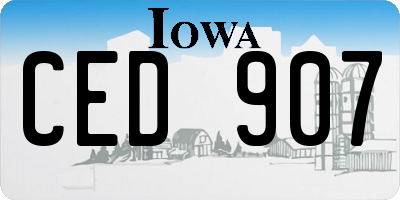 IA license plate CED907