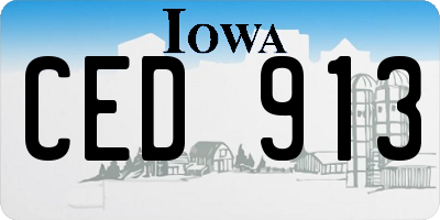 IA license plate CED913