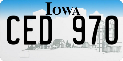 IA license plate CED970