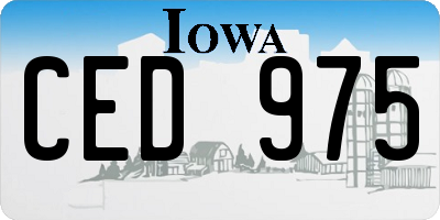 IA license plate CED975